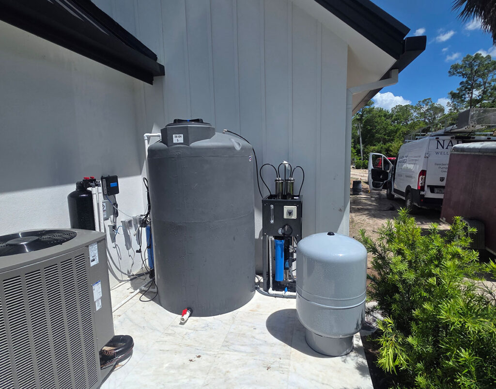 Well equipment on side of Naples FL Home